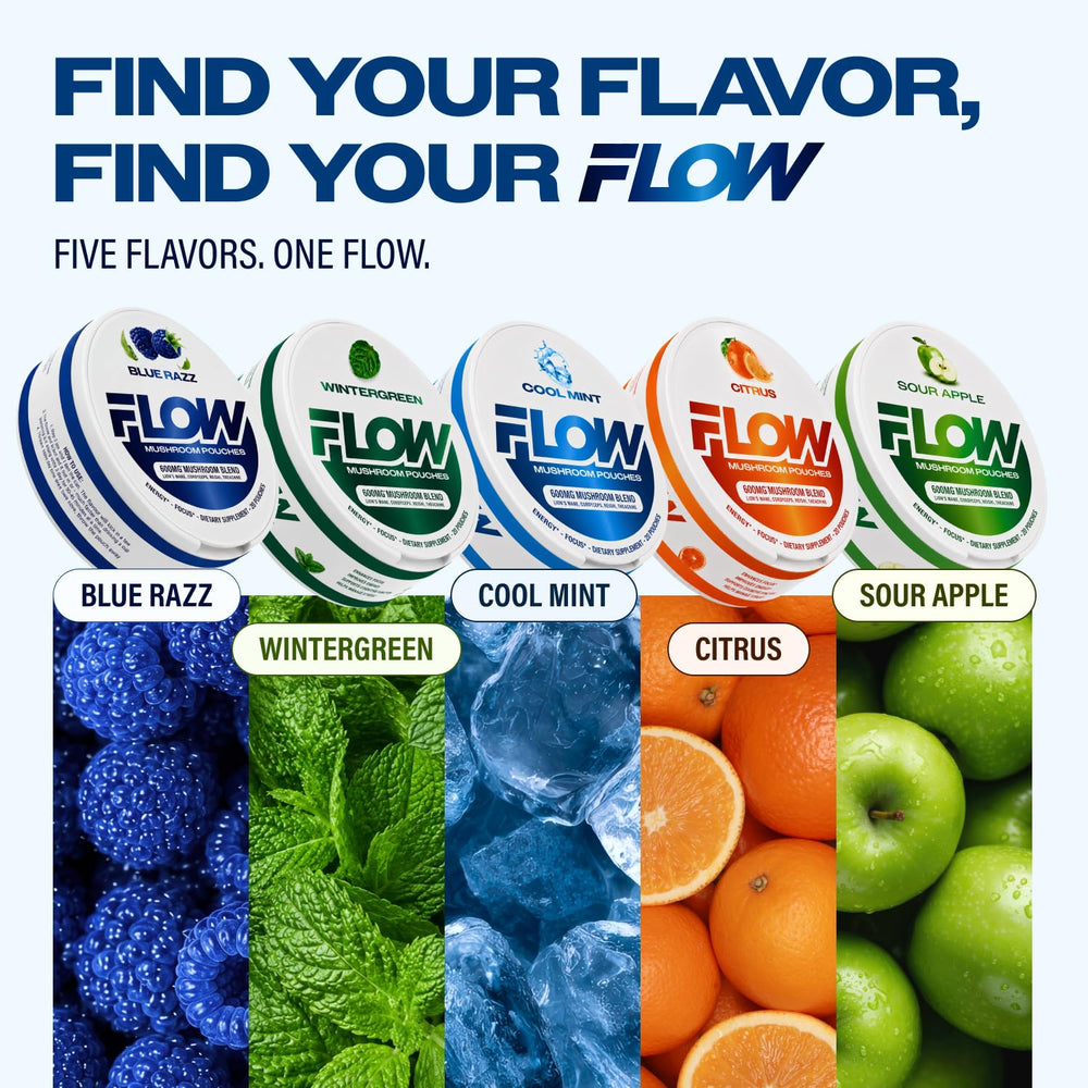 Flow Pouches en escritorio junto a portátil y libreta, ideal para jornadas de trabajo