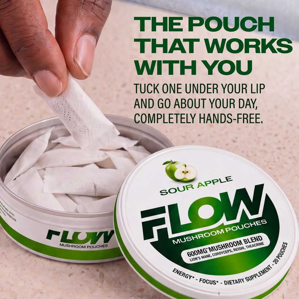 Flow Pouches pouch en uso entre encía y mejilla para consumo discreto