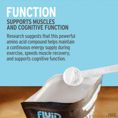 Cucharita con 5 g de Fluid Creatine lista para añadir a la bebida
