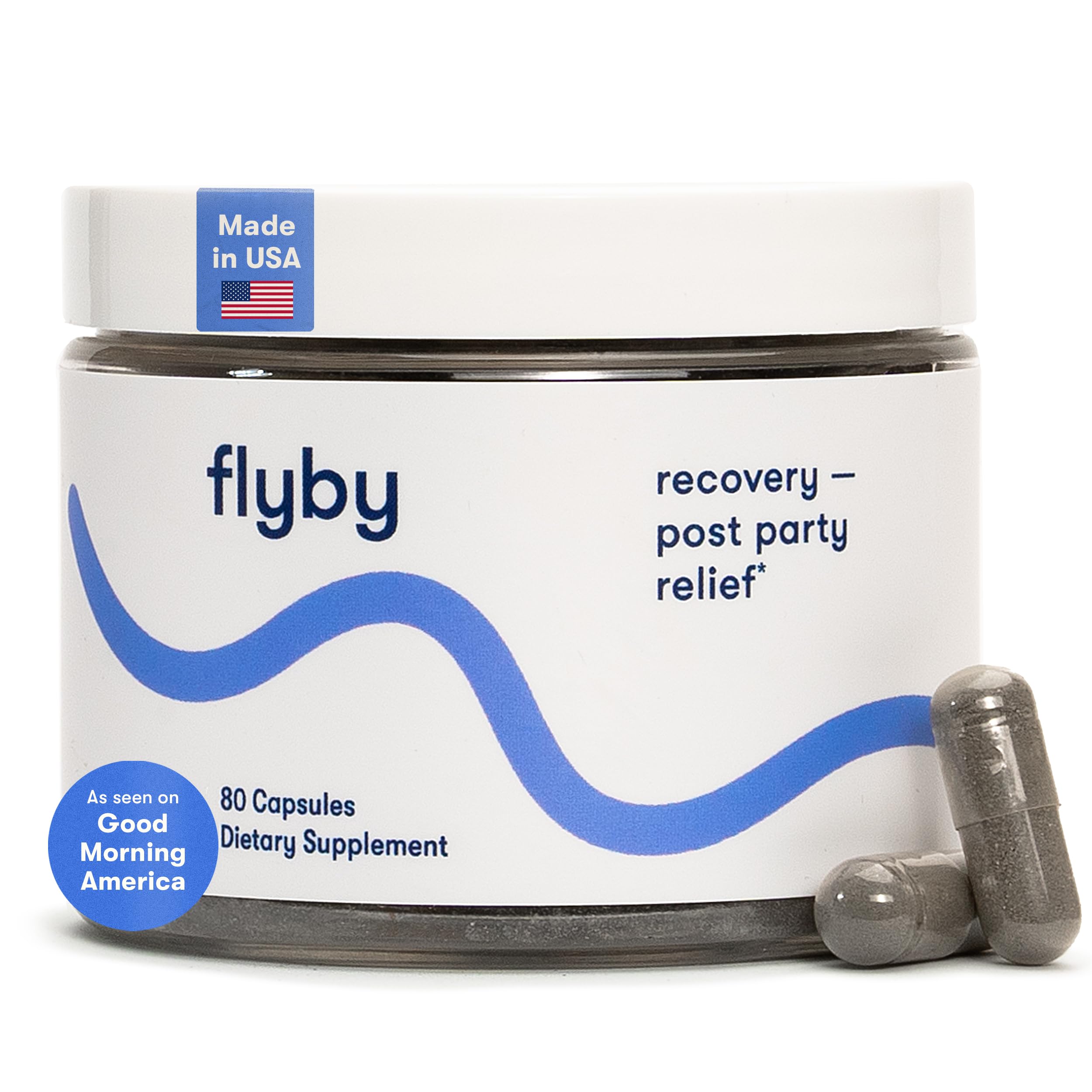 Flyby empaque frontal mostrando el diseño y cantidad para confianza inmediata