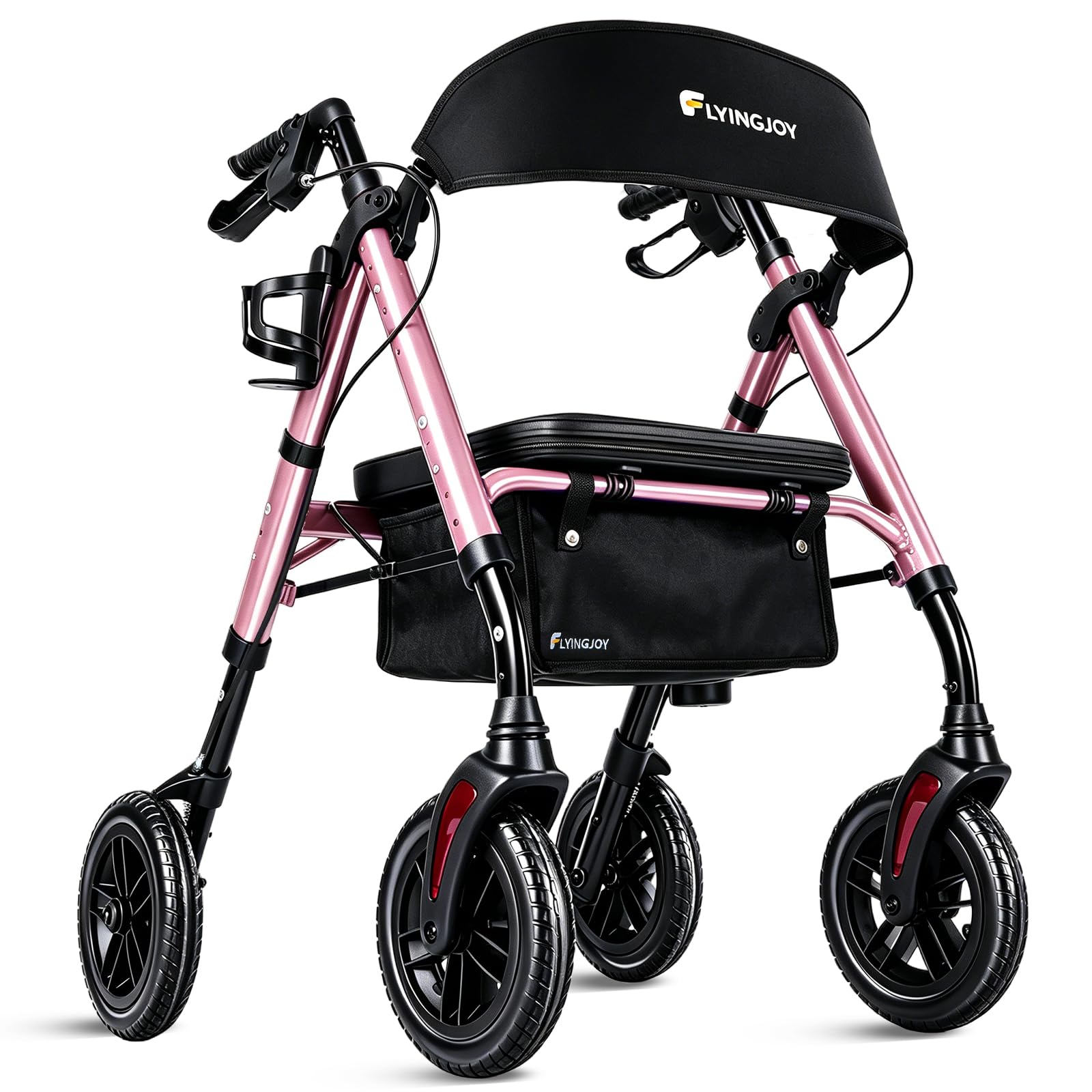 FlyingJoy vista frontal del rollator mostrando estructura y asiento cómodo