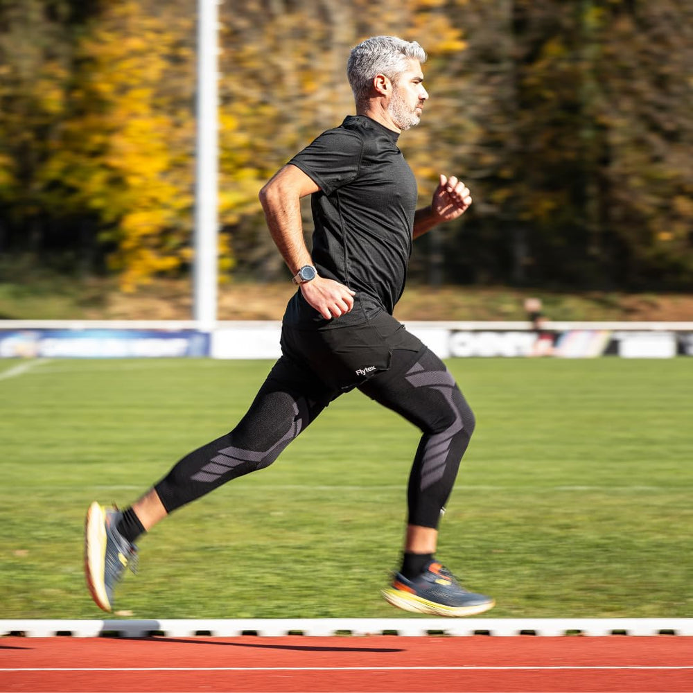 Flytex perfil lateral en flexión que demuestra libertad de movimiento
