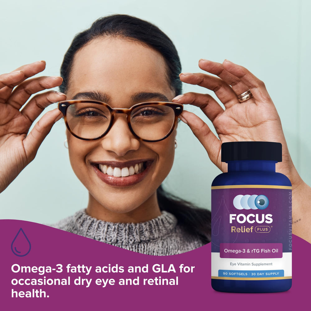 Focus Vision Supplements comparación de tamaño de cápsula, dosis clara y manejable