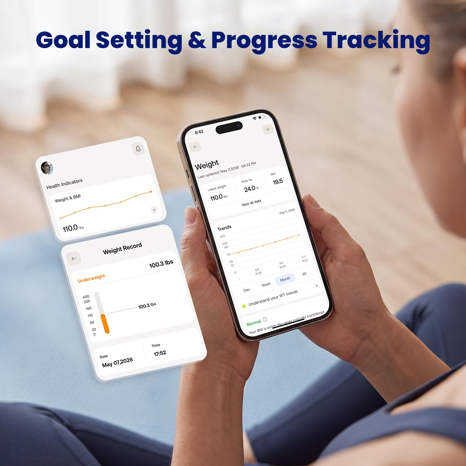 FondCircle app móvil mostrando gráficos y beneficio de seguimiento visual
