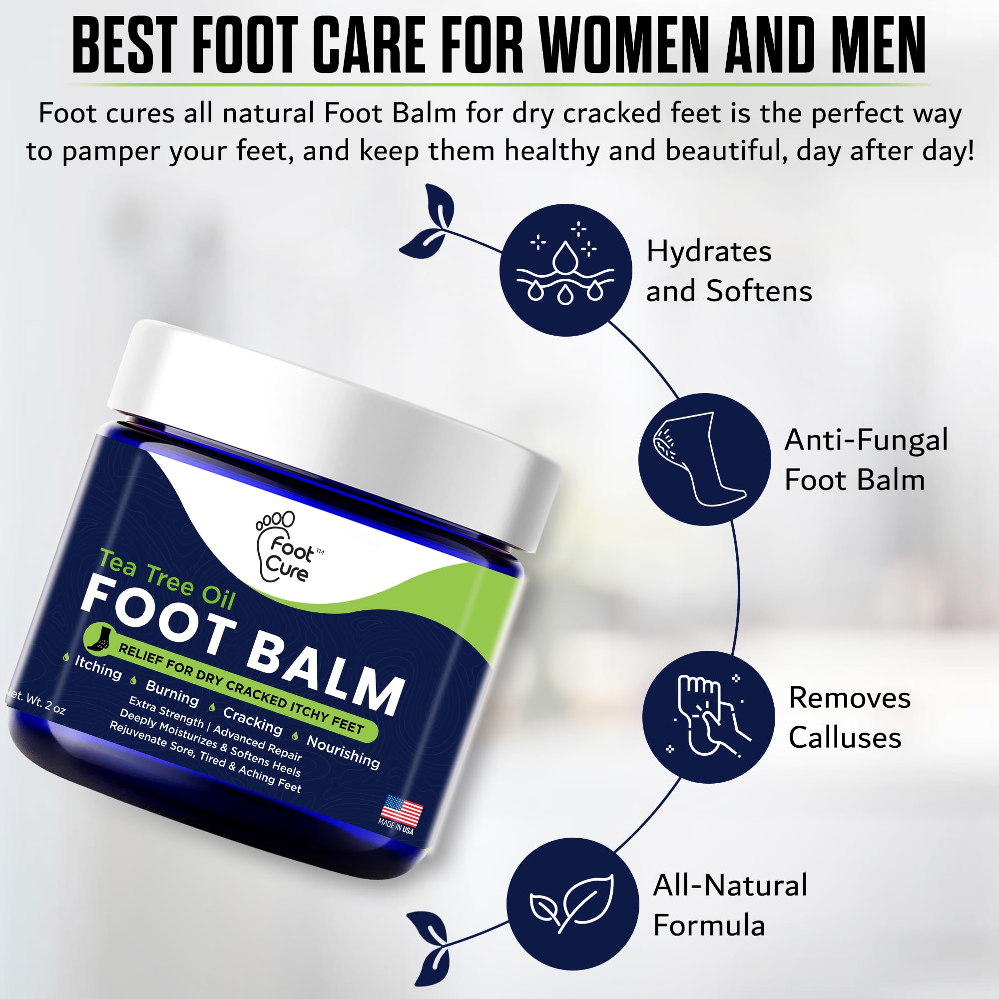FOOT CURE aceite de árbol de té destacado por su acción nutritiva