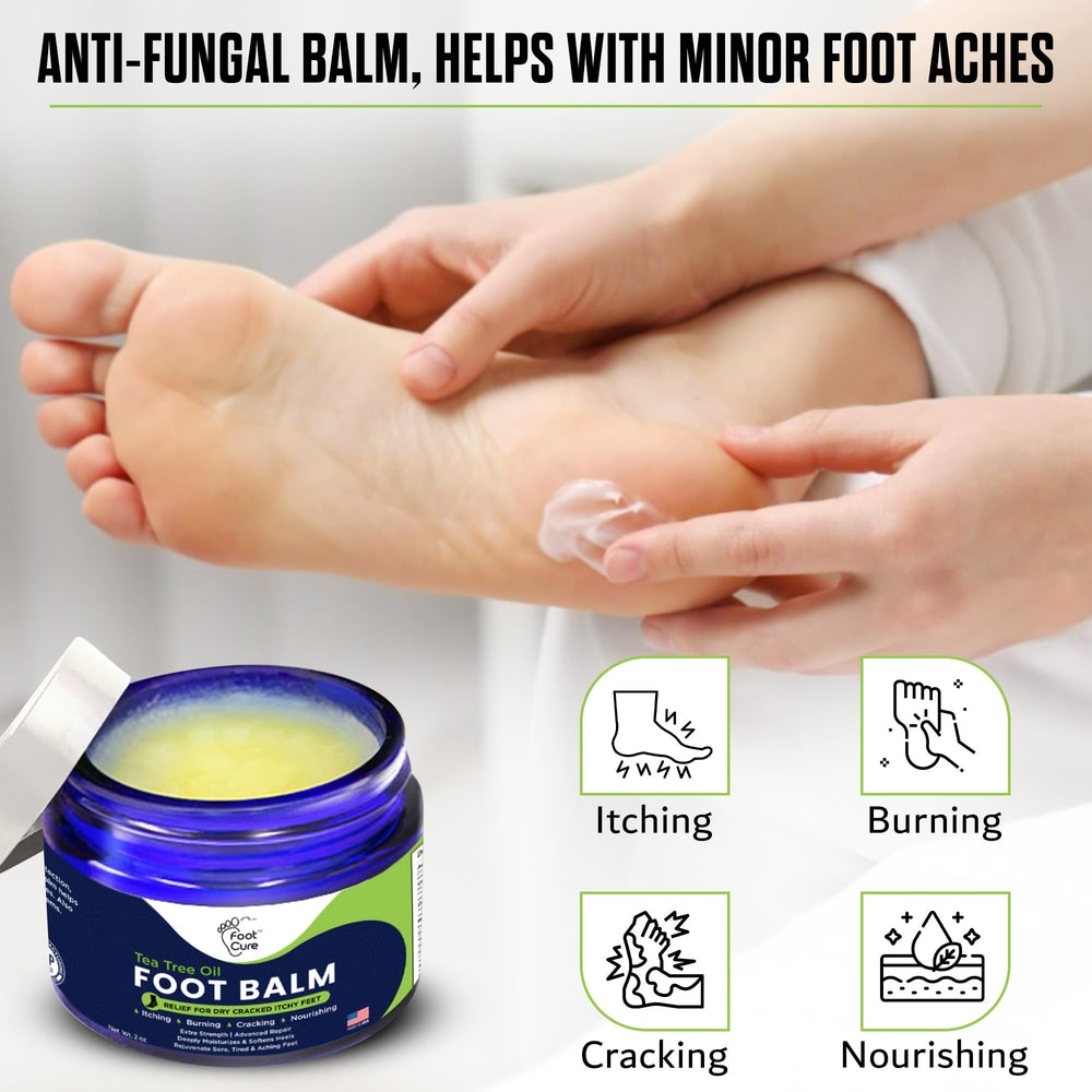 FOOT CURE bote junto a una regla para comparar tamaño real