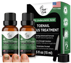 FOOT CURE frente del empaque mostrando el frasco y marca, aporta confianza visual