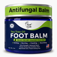 FOOT CURE frente del tubo mostrando diseño y uso fácil