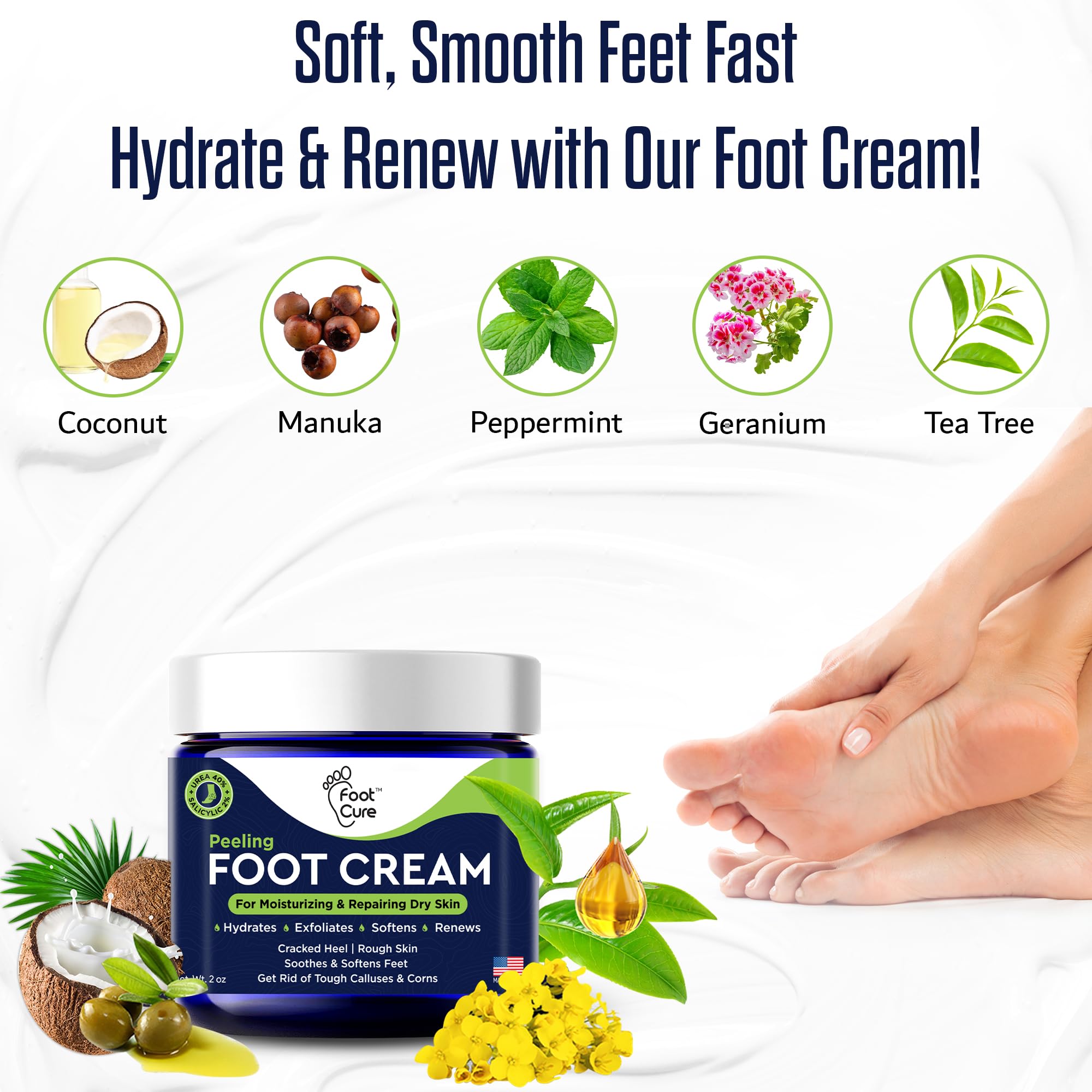FOOT CURE pies apoyados en almohadilla promoviendo sensación de confort