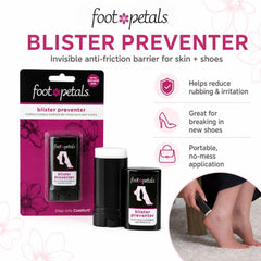 Foot Petals blisstick textura en primer plano, barrera suave y no pegajosa
