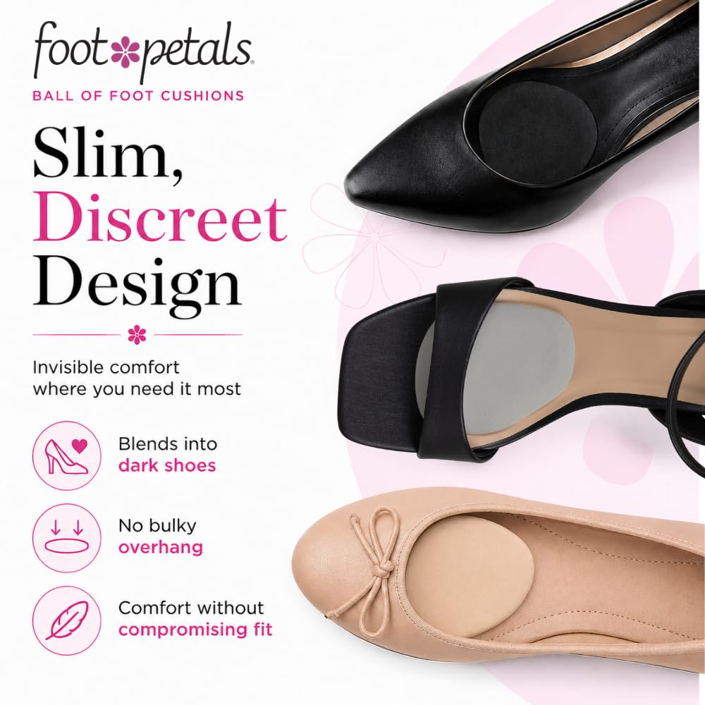 Foot Petals comparación de tamaño en mano mostrando perfil delgado
