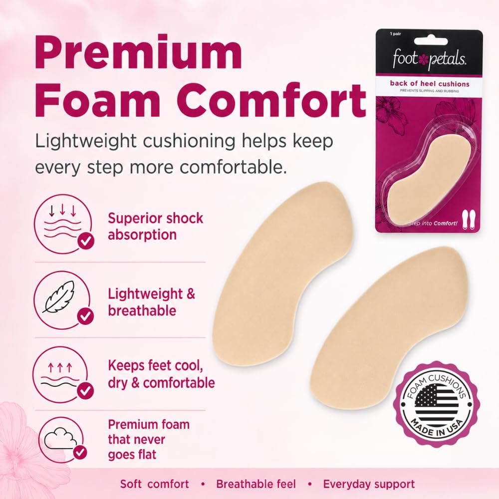 Foot Petals comparación de tamaño en mano que ilustra perfil delgado