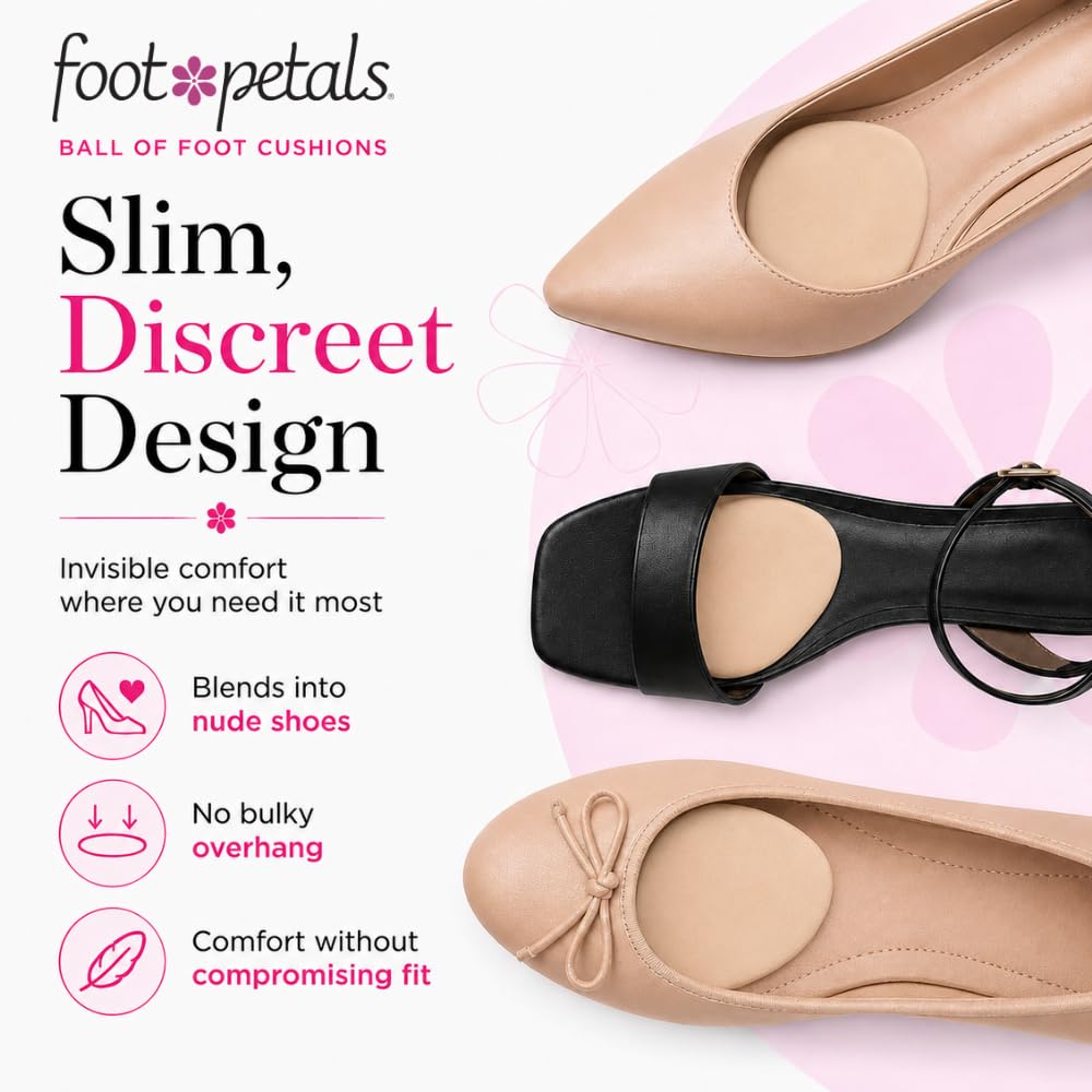 Foot Petals colocadas dentro de un tacón demostrando prevención de deslizamiento
