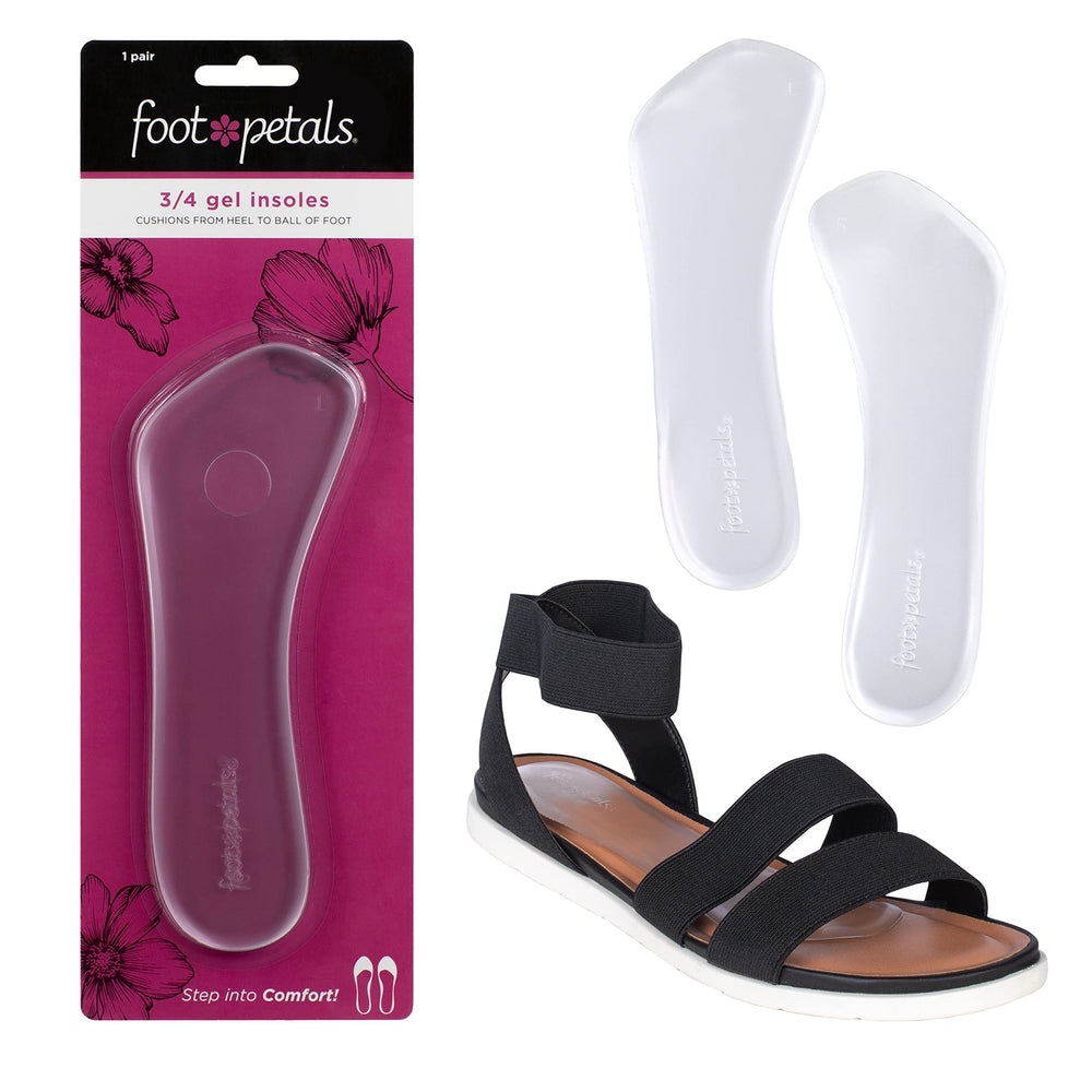 Foot Petals plantilla 3/4 frontal mostrando forma y cobertura para confort