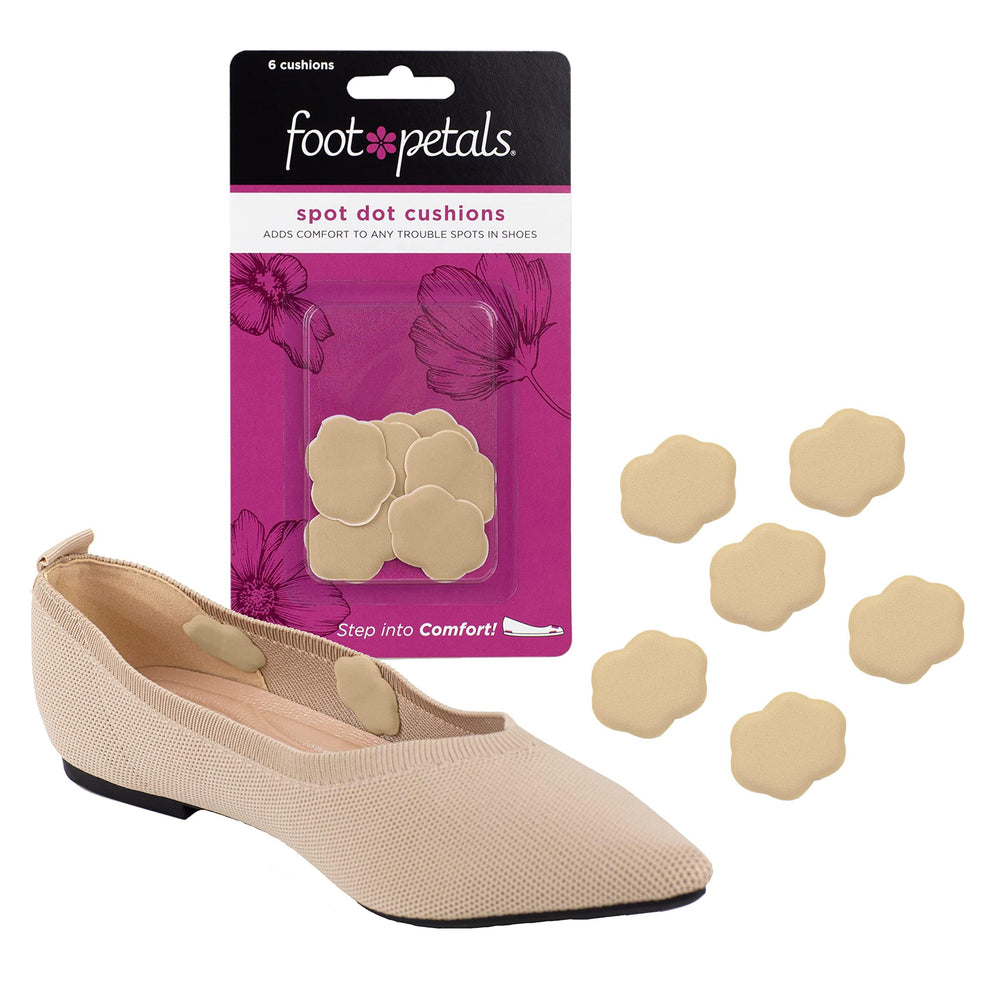 Foot Petals vista frontal del paquete khaki proporciona alivio localizado