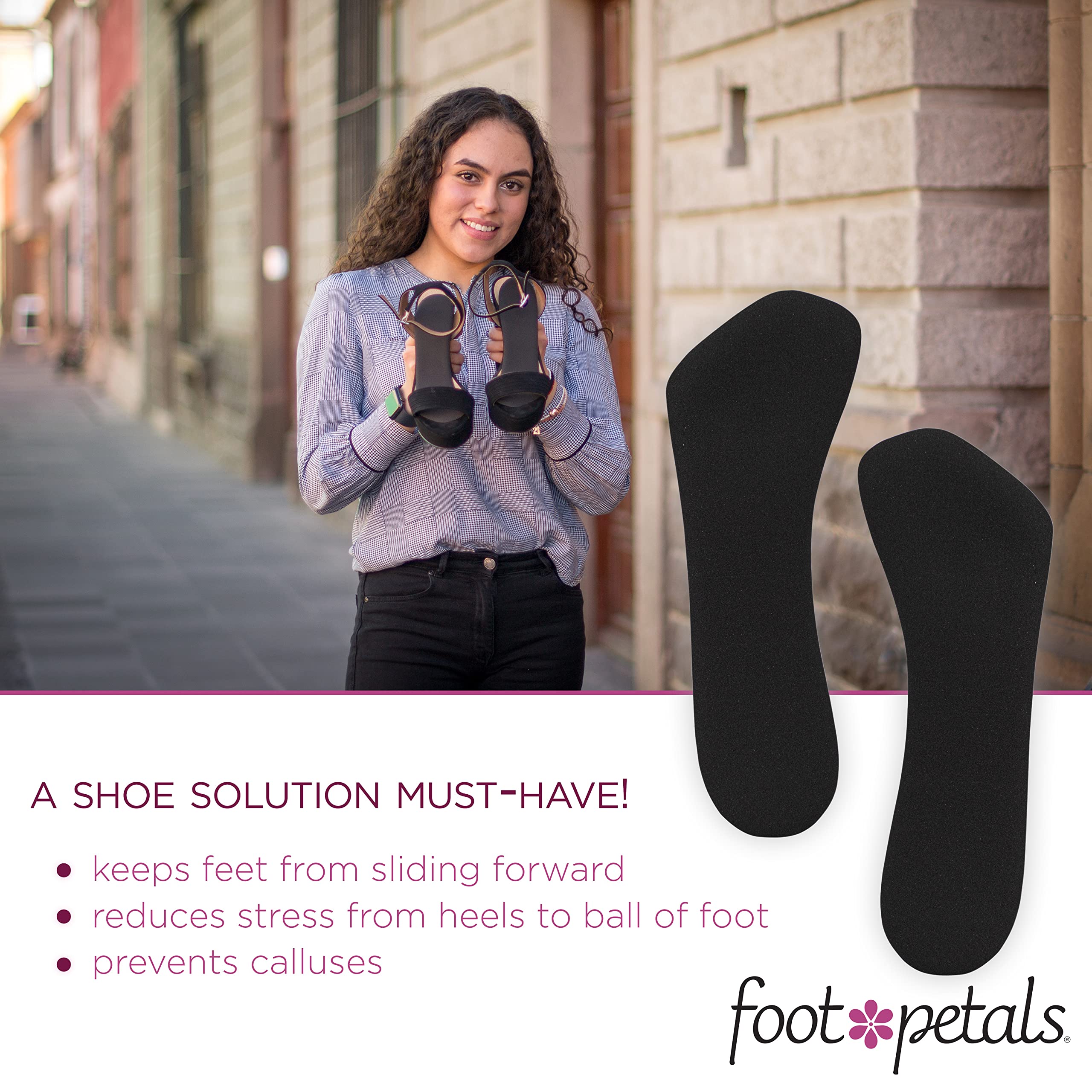 Foot Petals primer plano de textura acolchada que muestra amortiguación y transpirabilidad