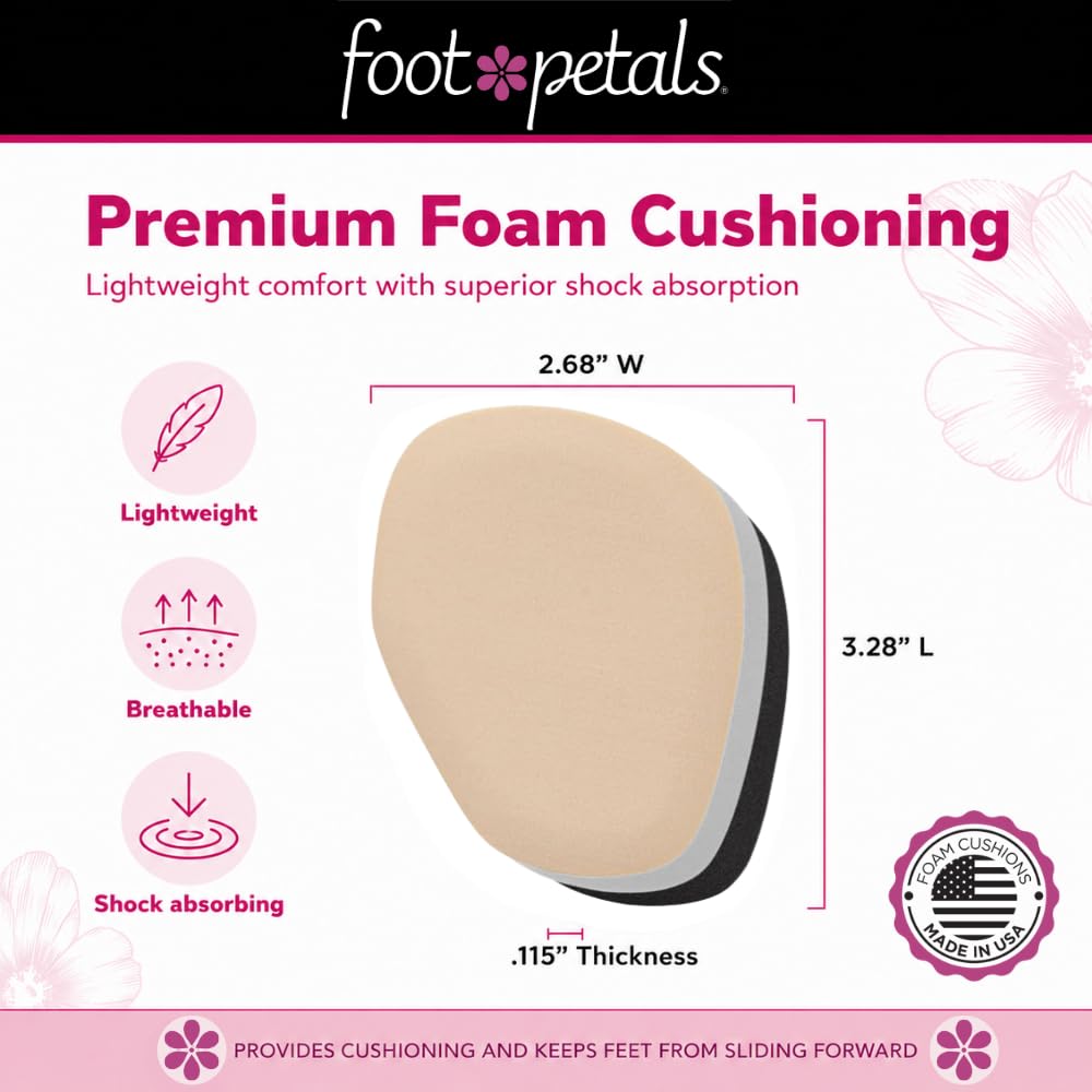 Foot Petals vista de perfil en zapato que previene el sobrecolgamiento