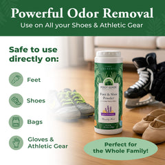 Polvo Foot Sense espolvoreado en calcetines para mayor comodidad y frescura