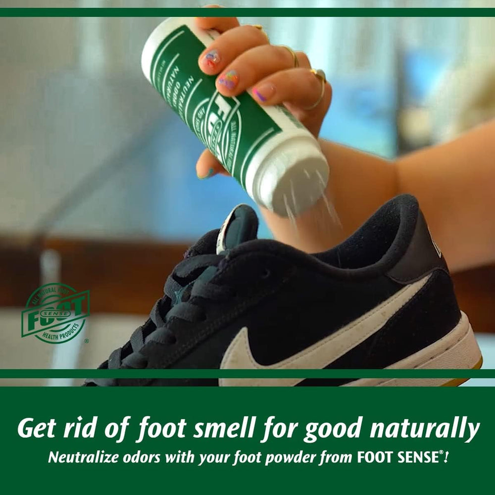 Foot Sense etiqueta con ingredientes botánicos y beneficios claros