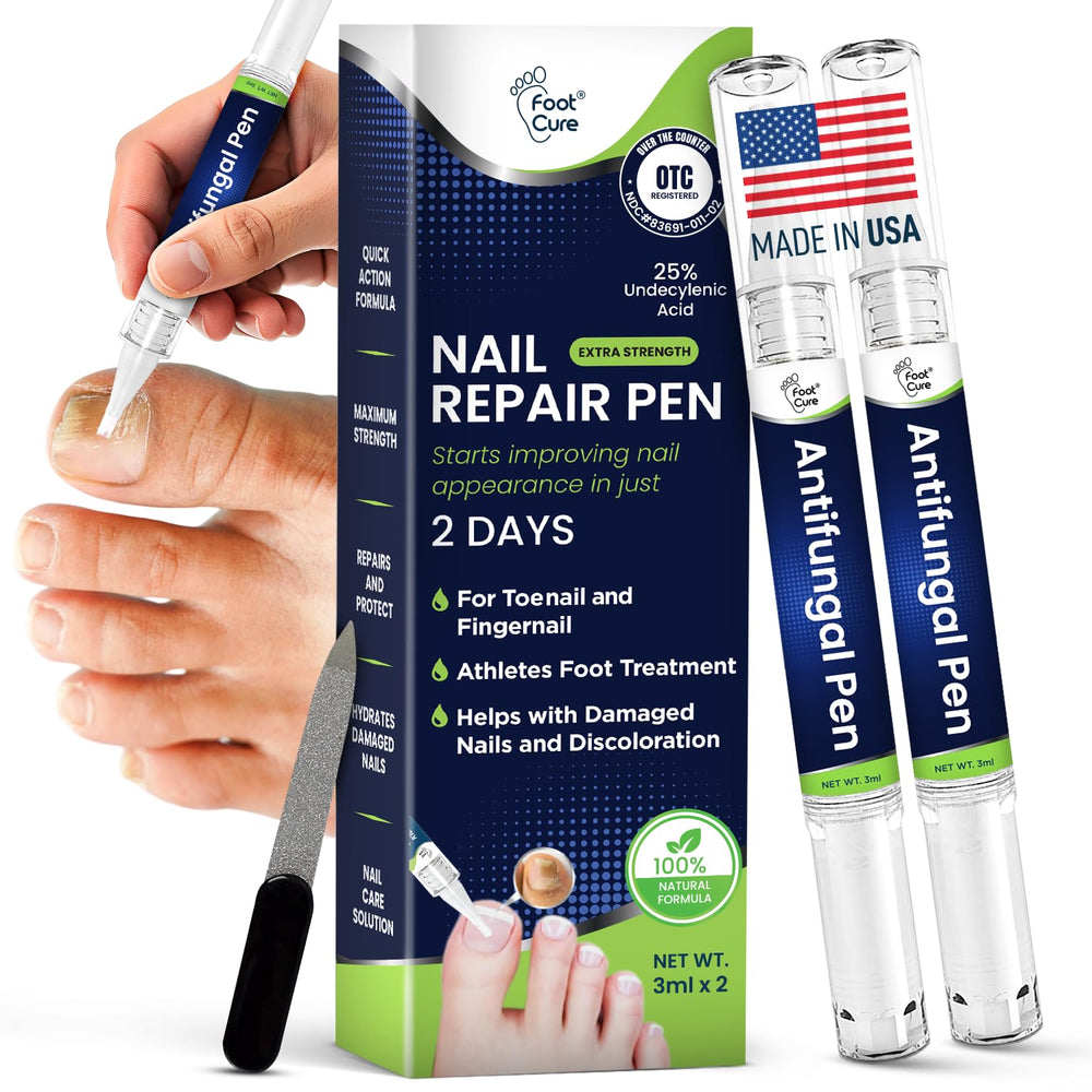 Footcure pen vista frontal con diseño práctico y aplicador preciso