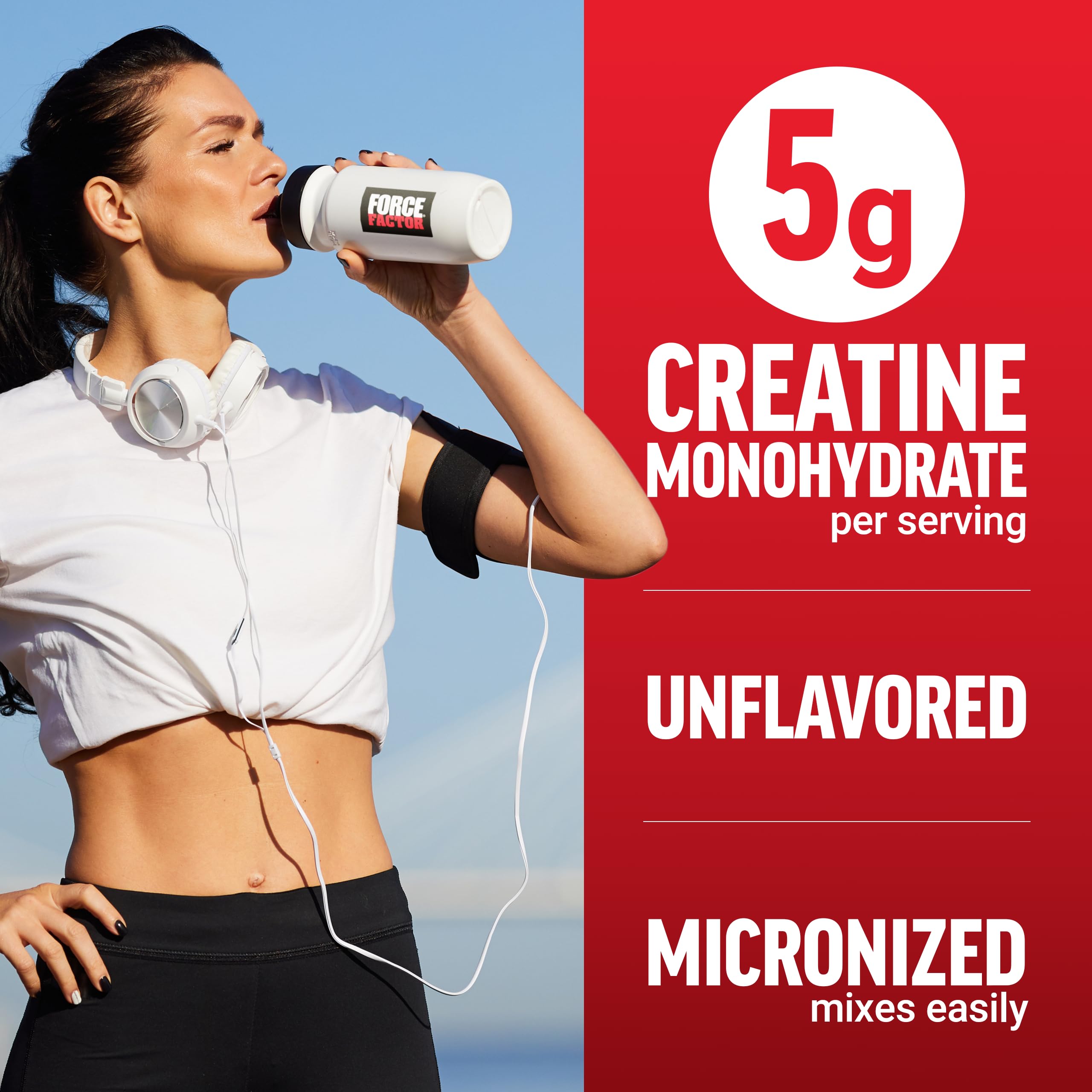 Etiqueta Force Factor con información nutricional y pureza comprobada