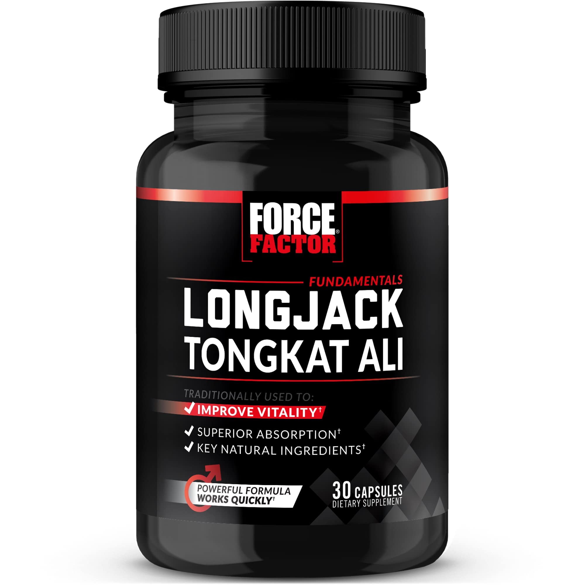 Force Factor envase frontal Longjack muestra presentación clara y confianza