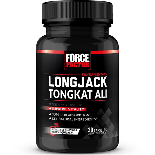 Force Factor envase frontal Longjack muestra presentación clara y confianza