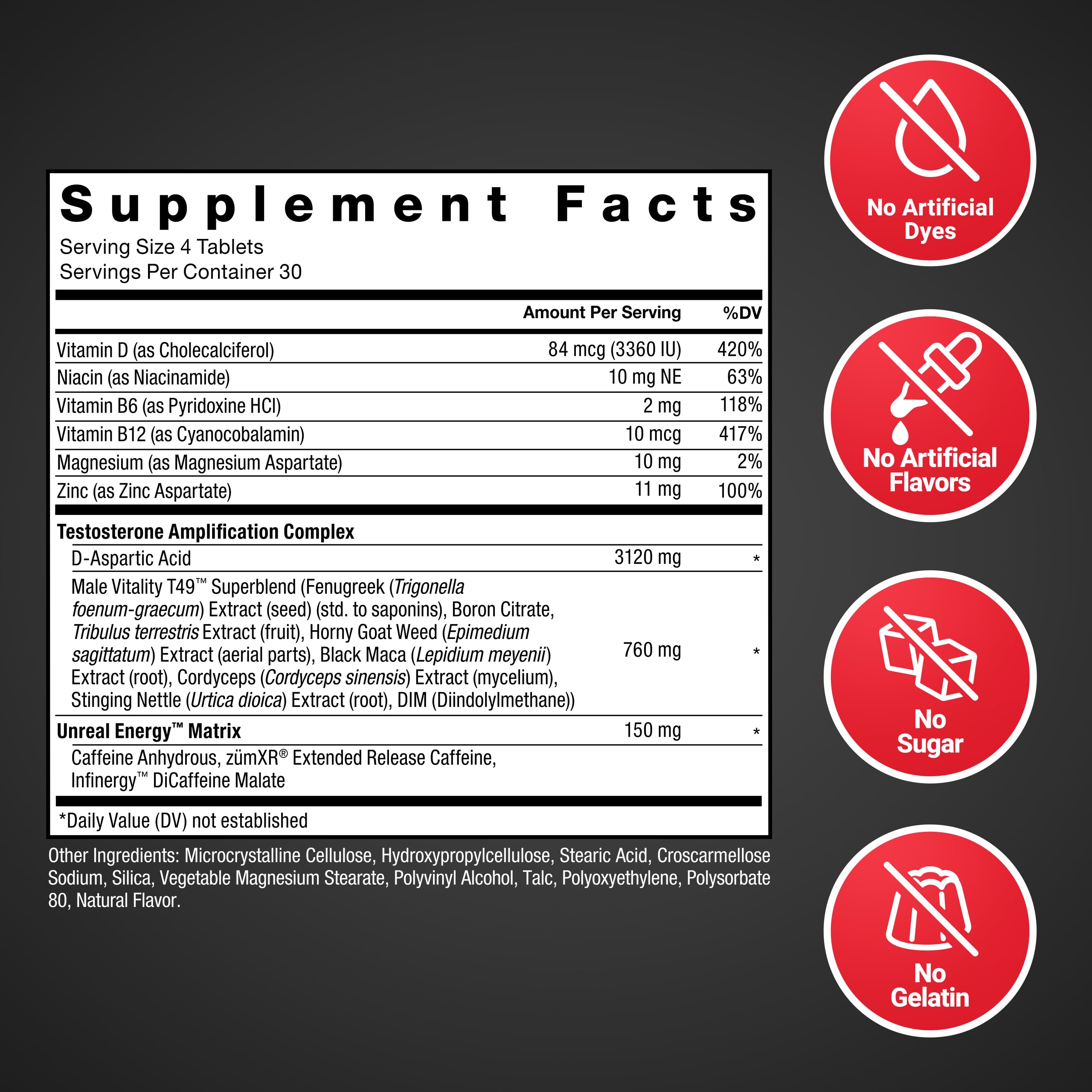 Force Factor etiqueta con lista de ingredientes y dosis destacada