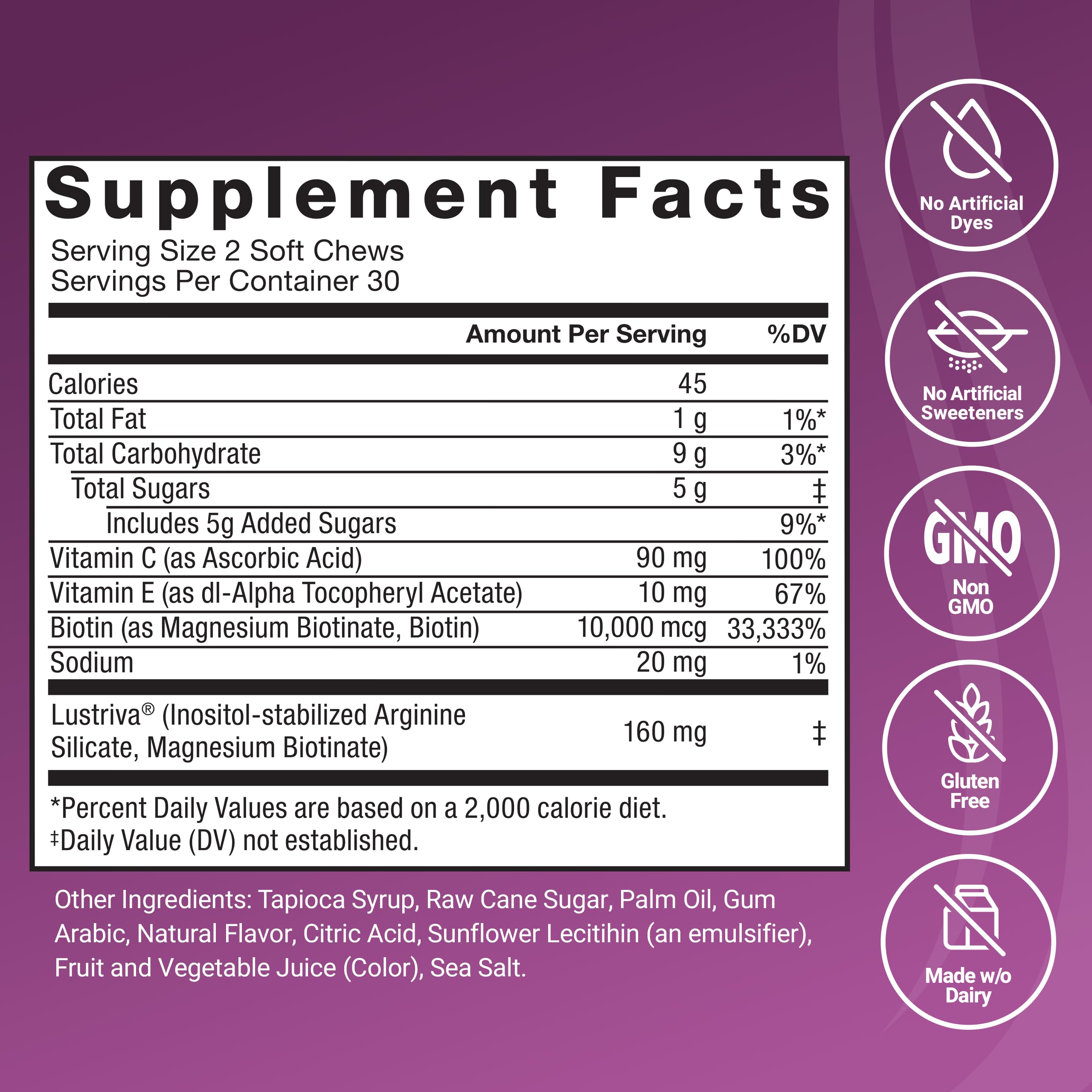 Etiqueta Force Factor con lista de ingredientes, transparencia y calidad