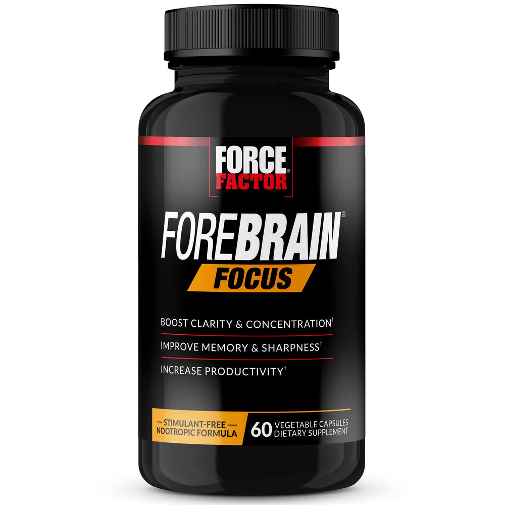 Force Factor envase frontal mostrando etiqueta y beneficios principales