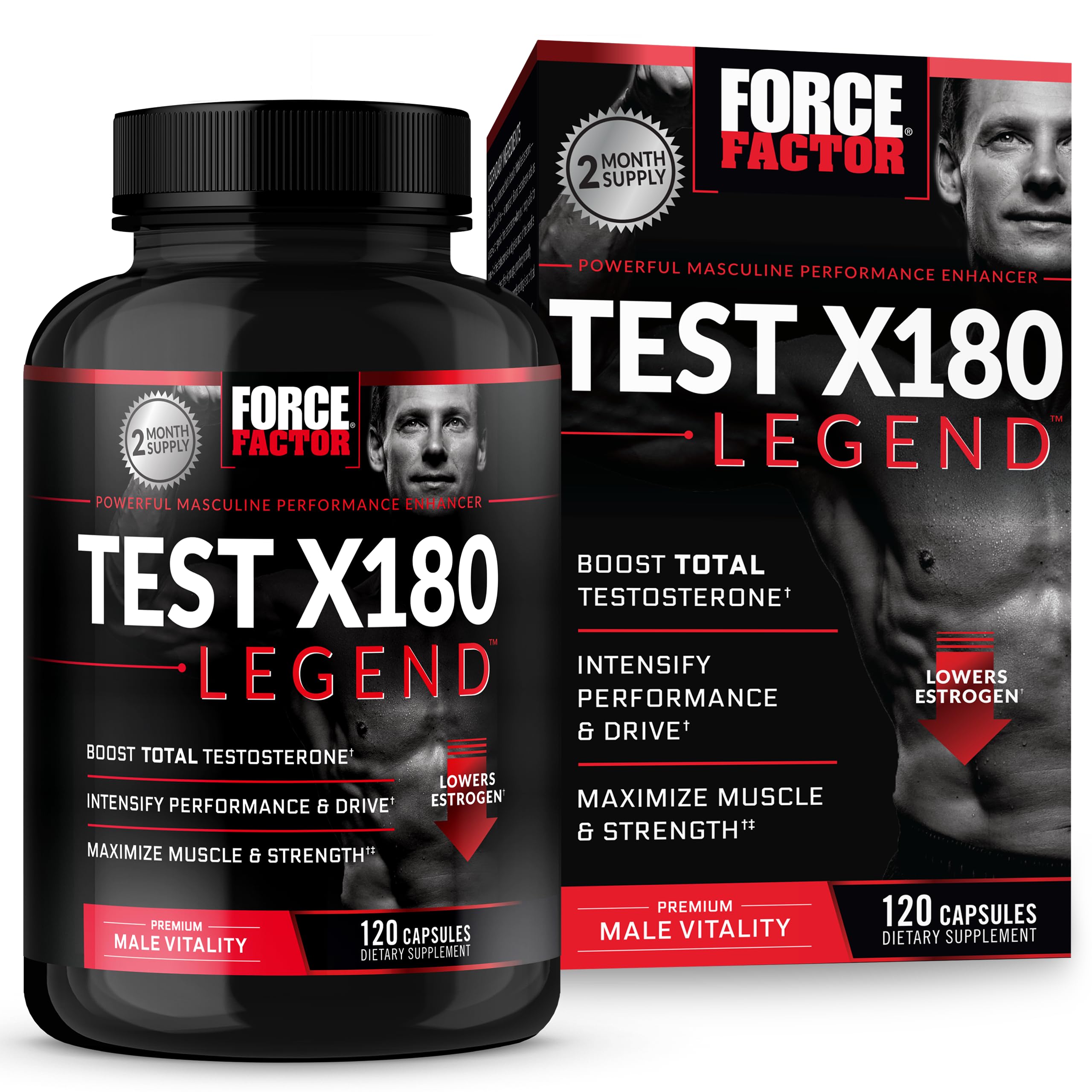 Force Factor envase frontal mostrando la marca y beneficio de vitalidad