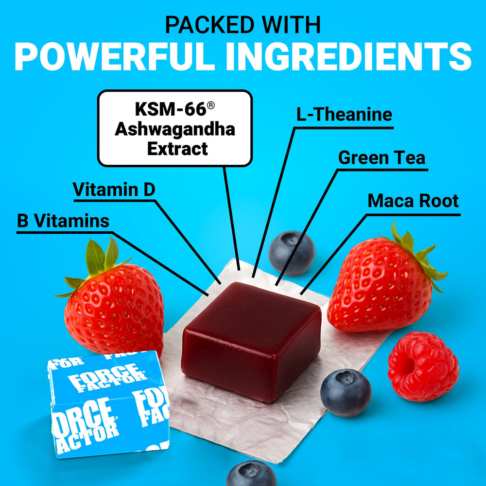 Force Factor gominola en mano mostrando facilidad de uso diario
