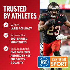 Force Factor etiqueta NSF Certified for Sport destacando seguridad y confianza