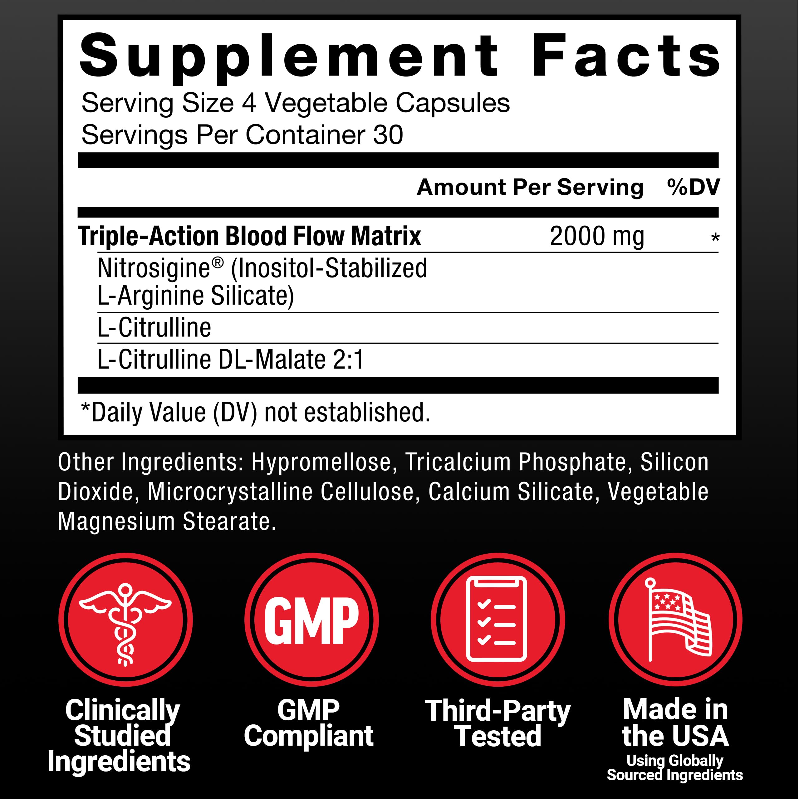 Force Factor ingredientes clave destacados para aumento de flujo sanguíneo