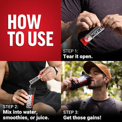 Force Factor mezclado en vaso con agua, rápida disolución y consumo fácil