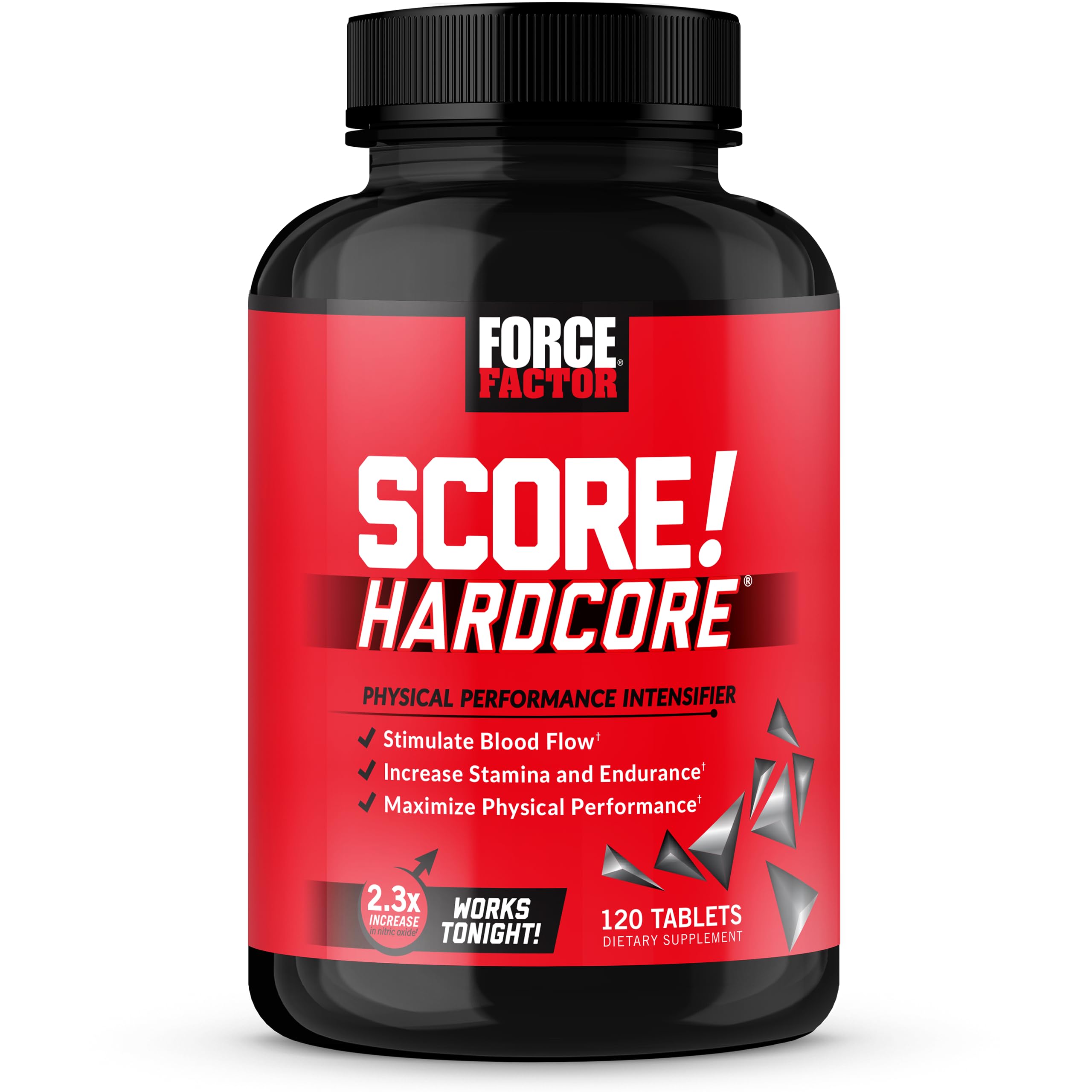 Force Factor bote frontal que muestra la marca y refuerza la confianza del producto
