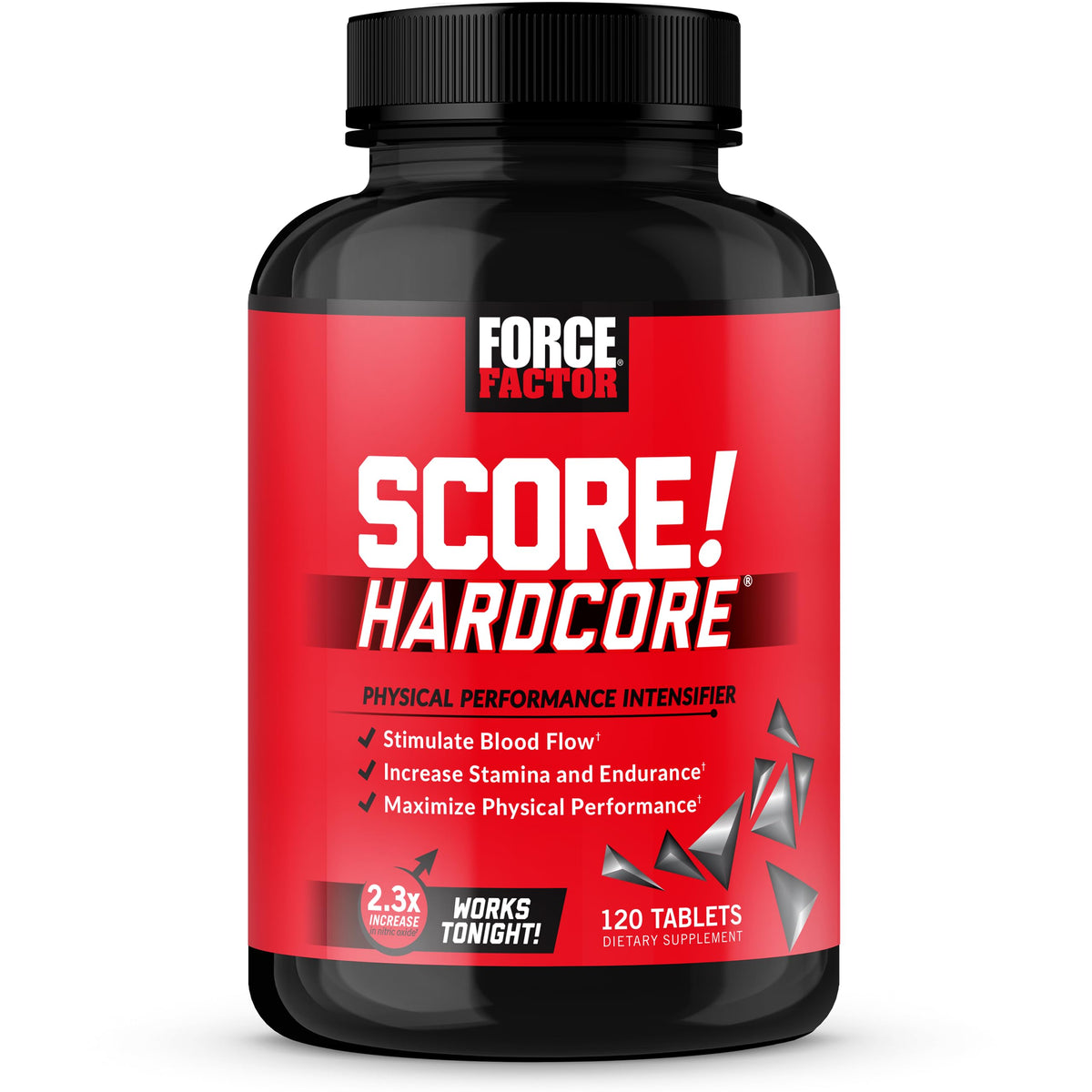 Force Factor bote frontal que muestra la marca y refuerza la confianza del producto