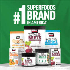 Force Factor collage de superfoods usados y aporte antioxidante