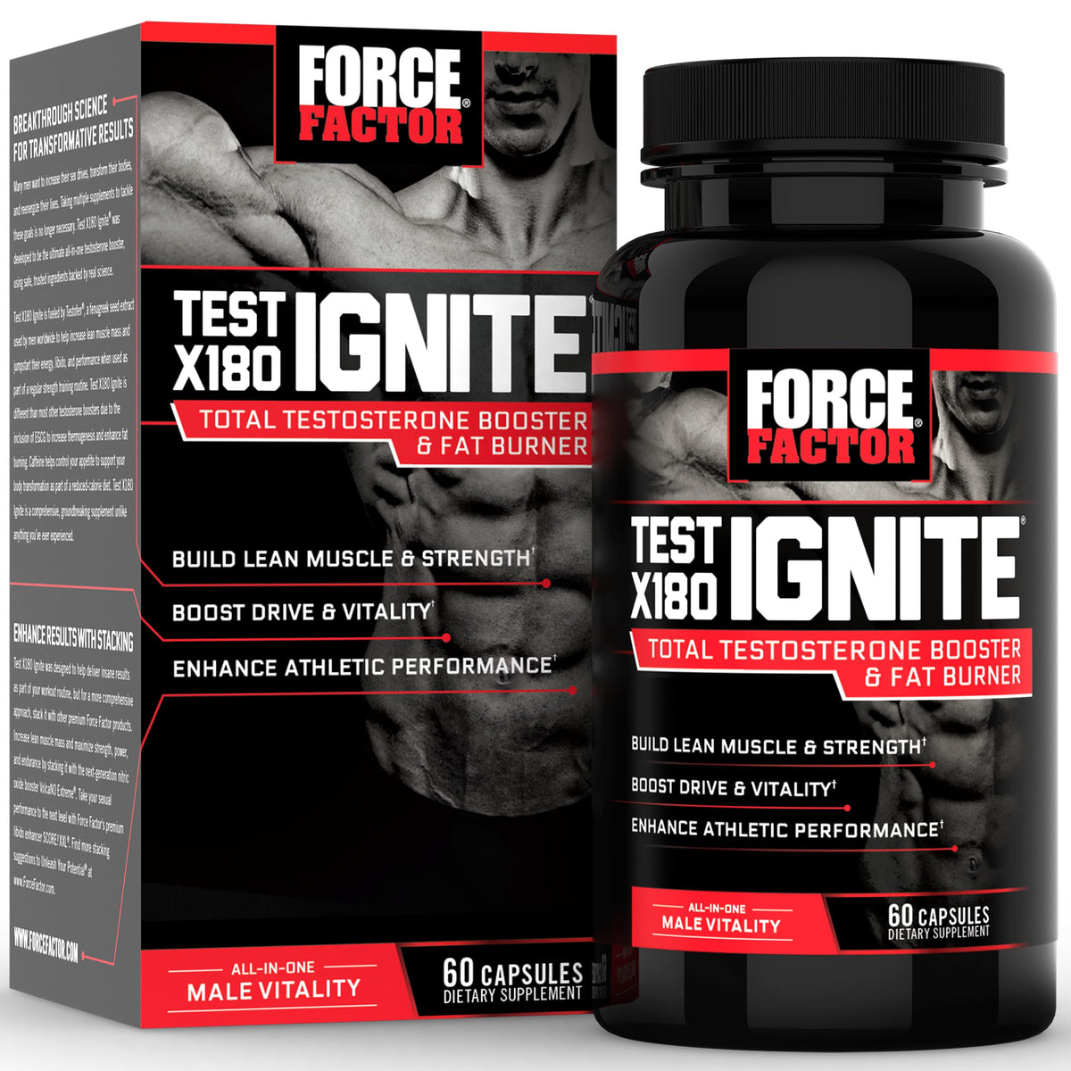 Force Factor envase frontal mostrando el producto y beneficio de energía