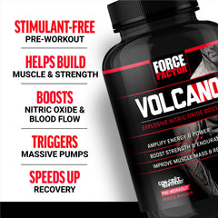 Force Factor VolcaNO mano sosteniendo cápsulas para dosificación precisa
