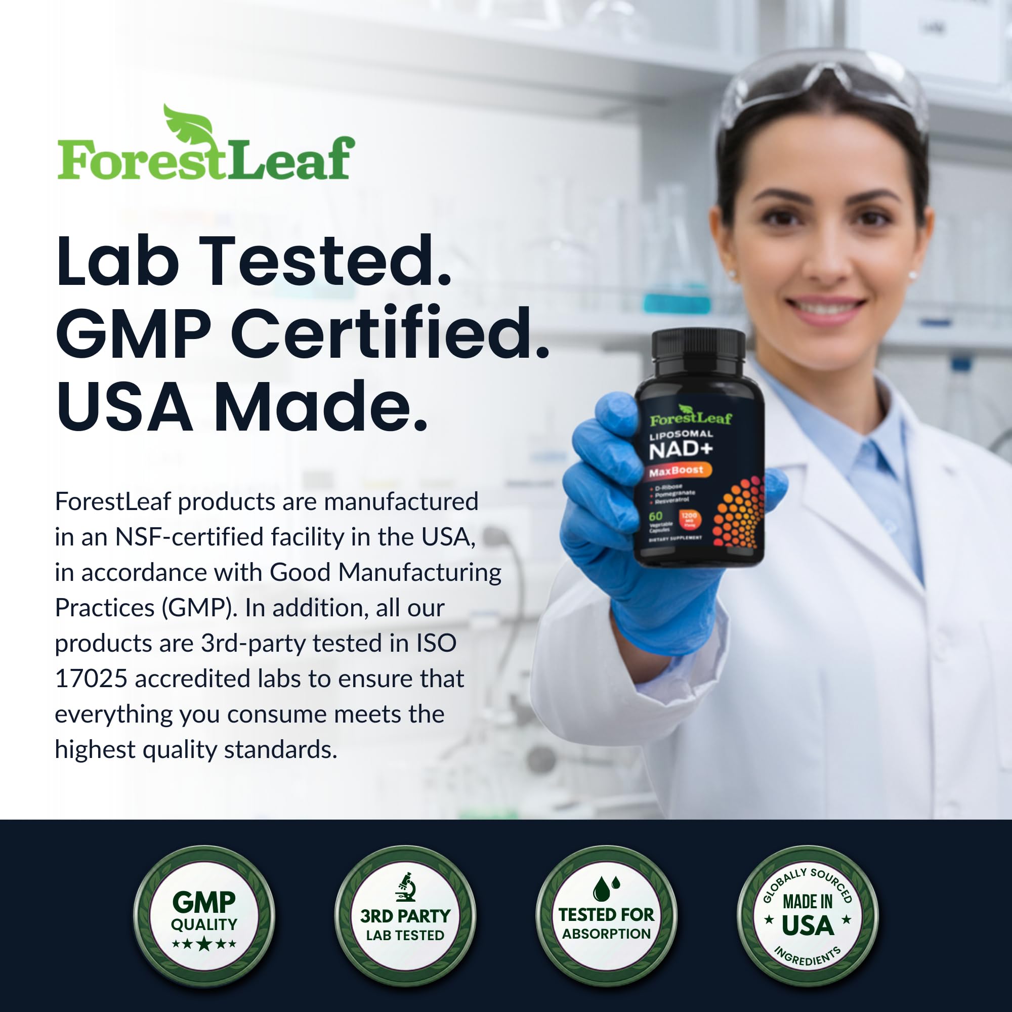 ForestLeaf ingredientes D‑ribosa y granada como coadyuvantes energéticos
