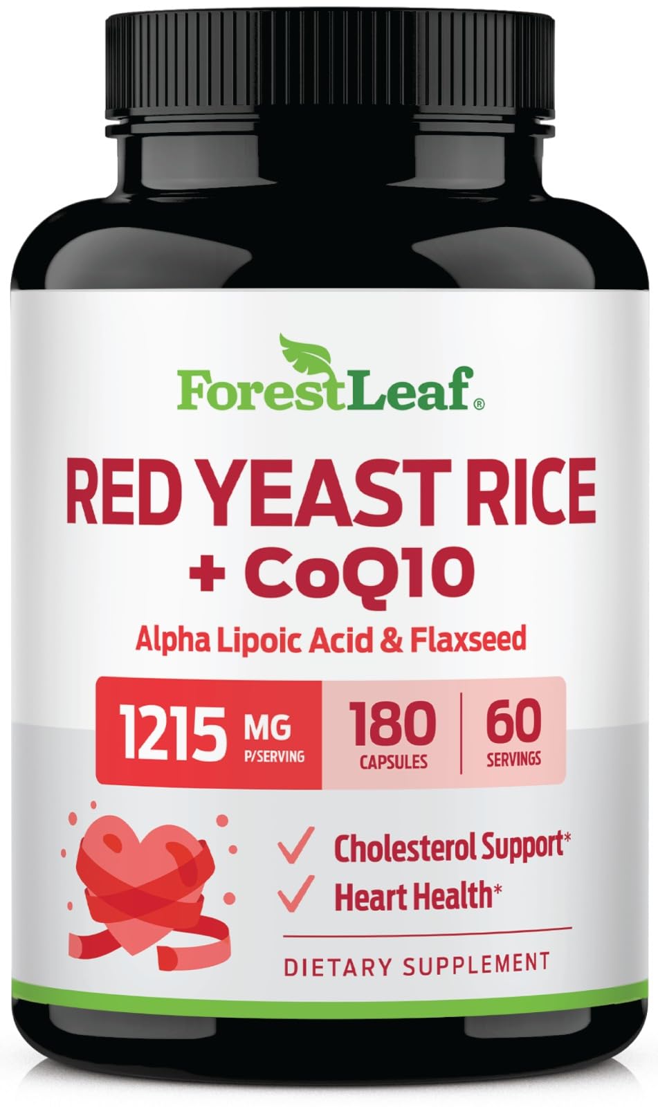ForestLeaf envase frontal mostrando 180 cápsulas y beneficios claros