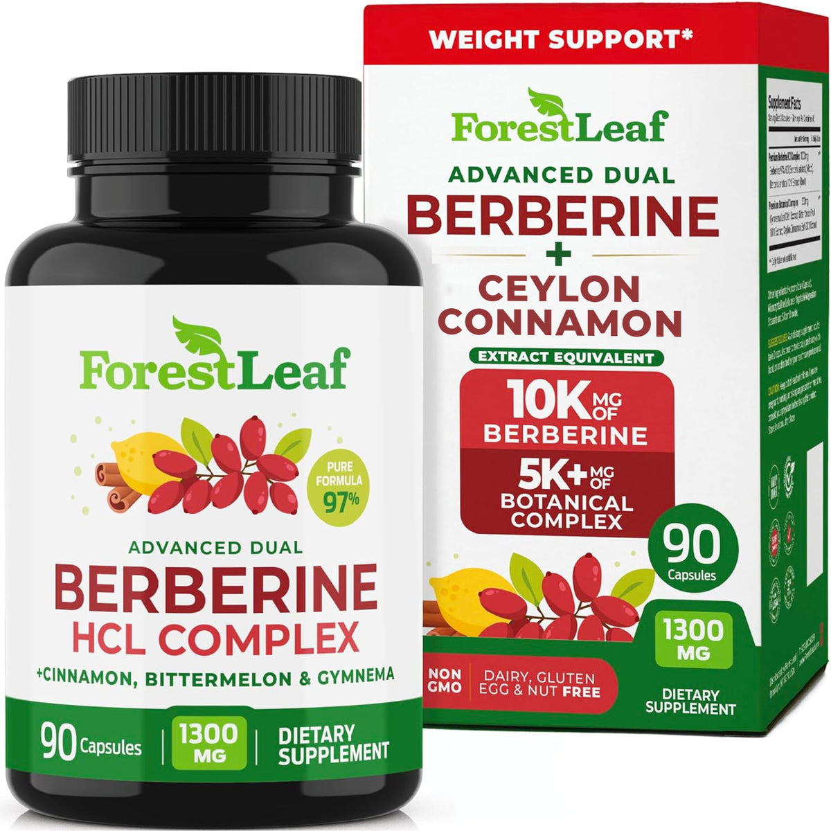 ForestLeaf frasco frontal mostrando etiqueta clara y beneficios