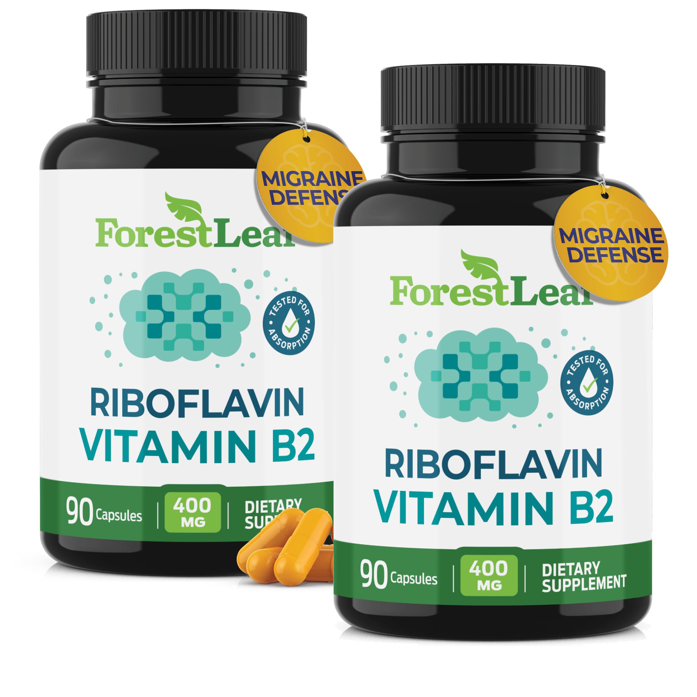 ForestLeaf frasco frontal mostrando la etiqueta y beneficio de energía