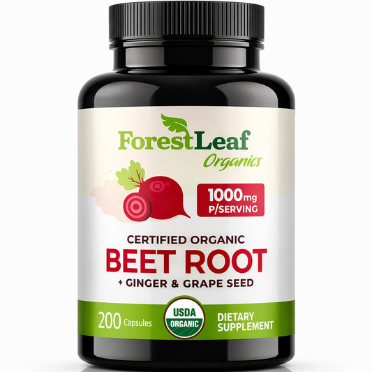 ForestLeaf botella frontal mostrando etiqueta orgánica y beneficios