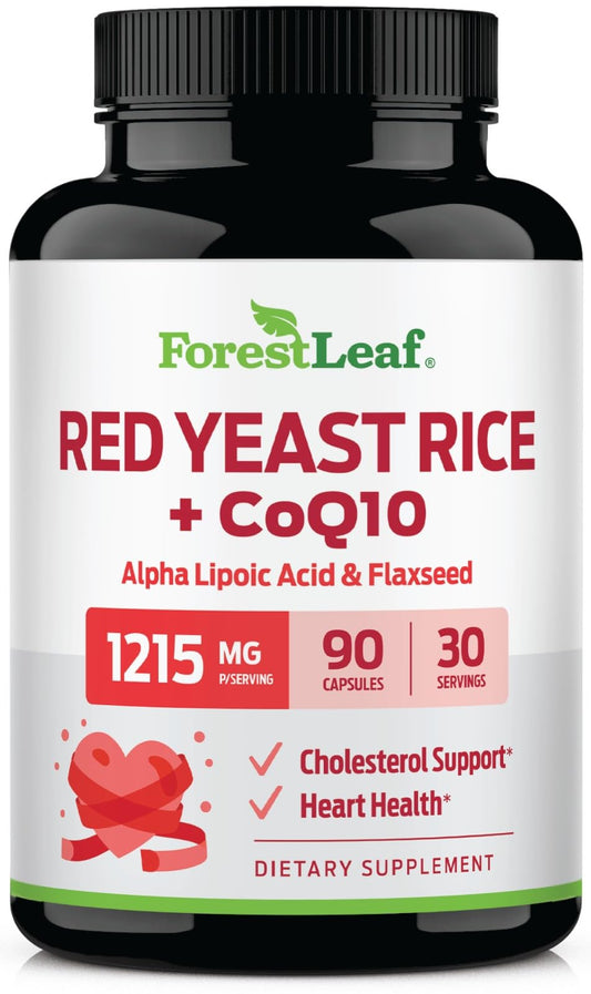 ForestLeaf frasco frontal del suplemento con etiqueta clara y beneficios