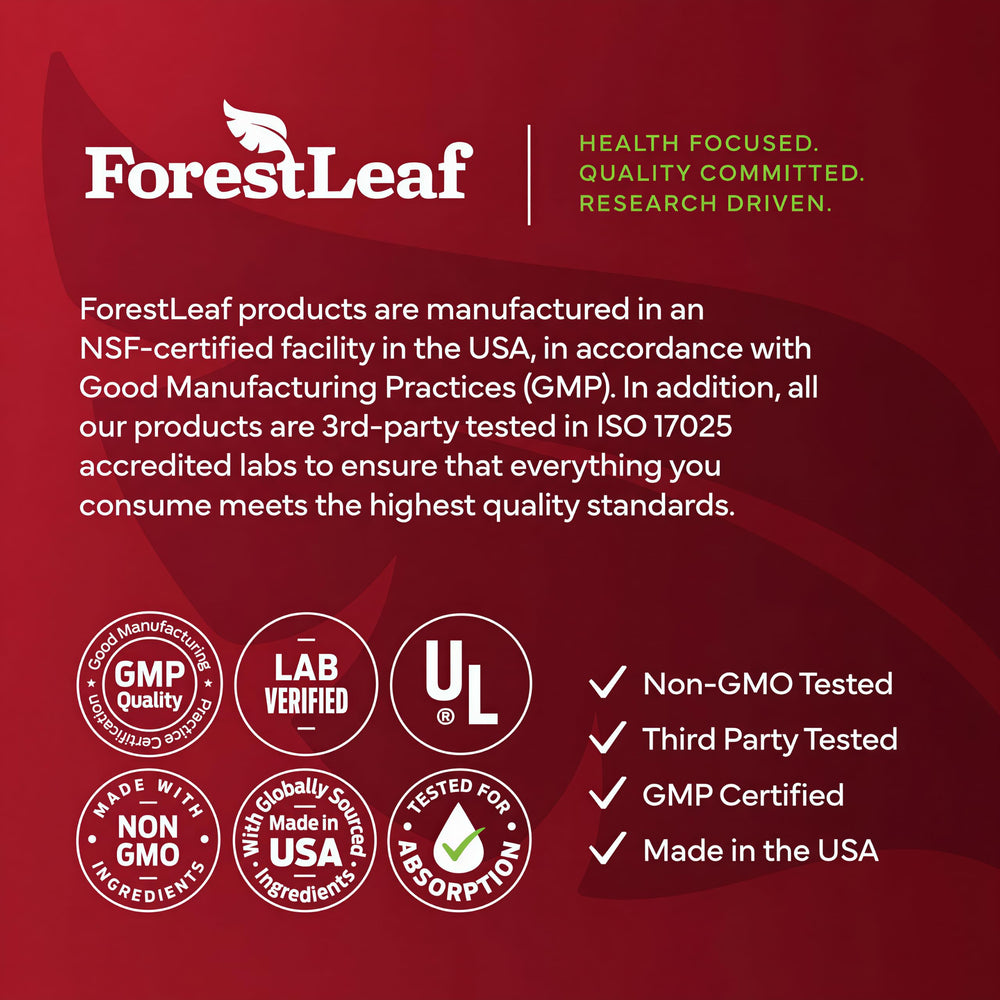 ForestLeaf jengibre y semillas de uva mostrando mezcla botánica complementaria