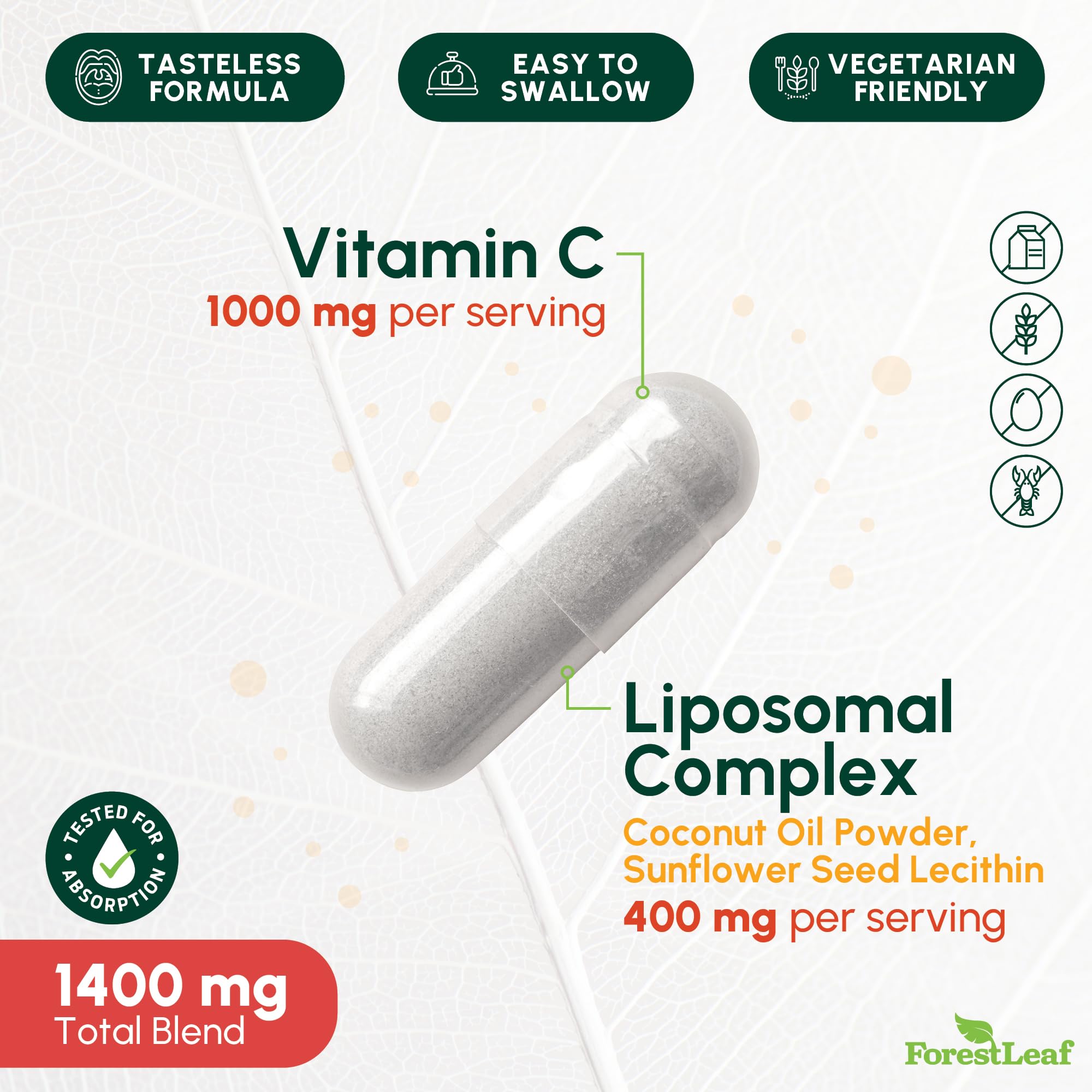 ForestLeaf textura del aceite MCT y lecitina mostrando mezcla liposomal y estabilidad
