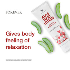 Forever Living Aloe Heat Lotion etiqueta con ingredientes y confianza