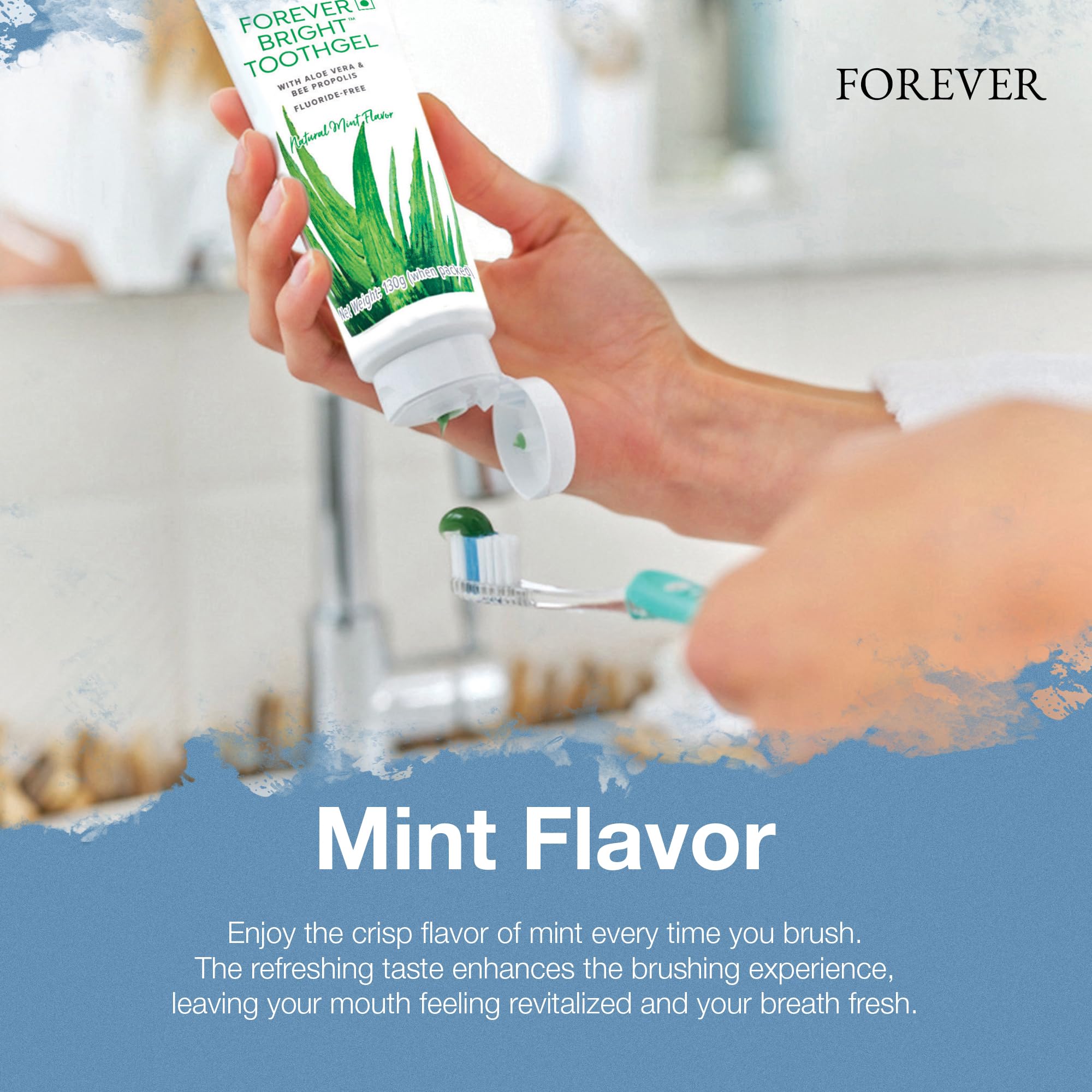 Forever Living Bright Toothgel detalle de etiqueta con ingredientes y beneficios